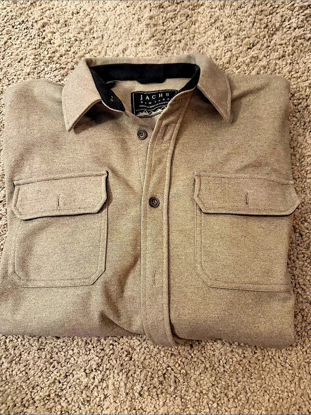 Jachs Men's Utility Button Down in Brown Size XL